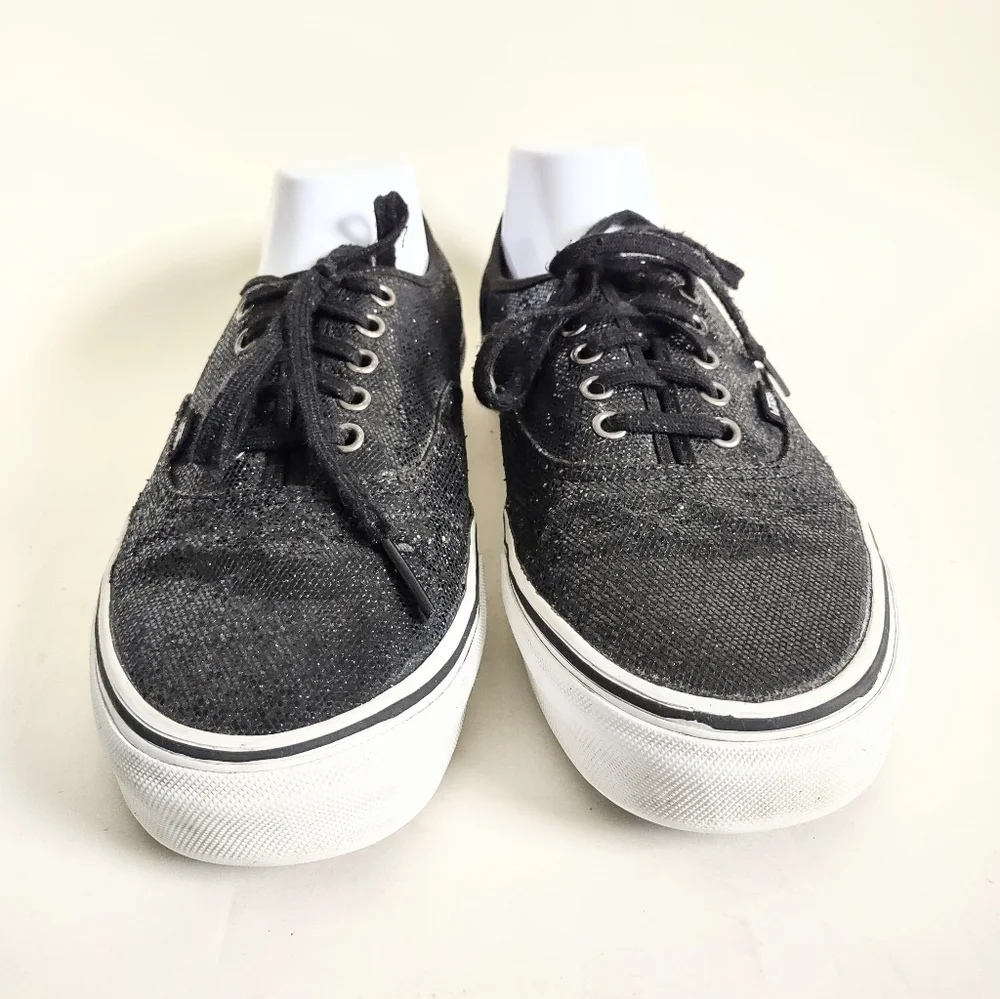 Vans Off The Wall‎ Mens Sz 10 / Women Size 11.5 Black Sequins Skate Shoes (TB4R)